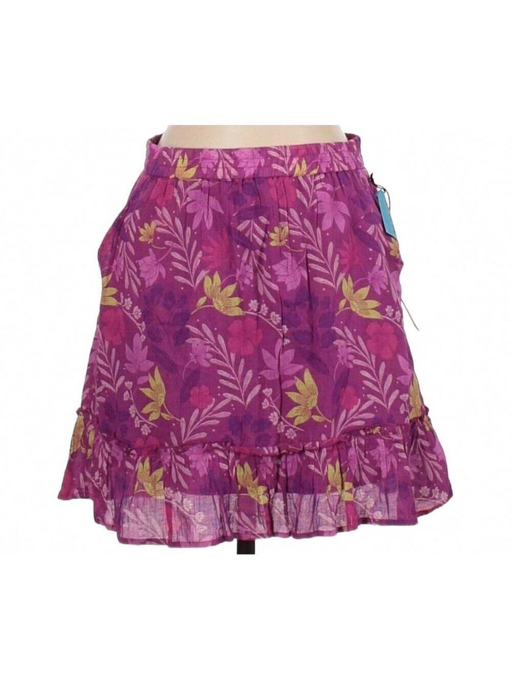 NWT RACHEL Rachel Roy Women's Pink Floral A-Line Mini Skirt with Ruffle, Small